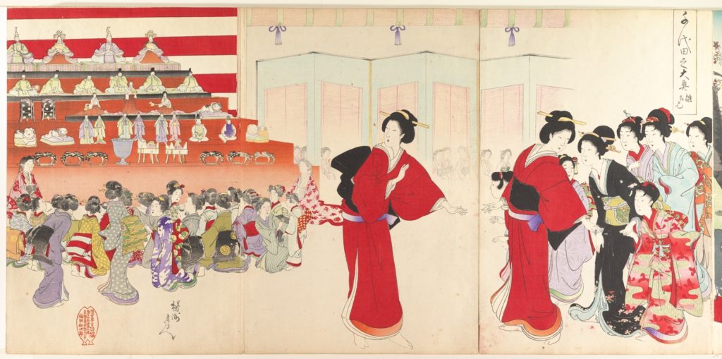 豊原周延「千代田之大奥　雛祭」1895　メトロポリタン美術館の画像。